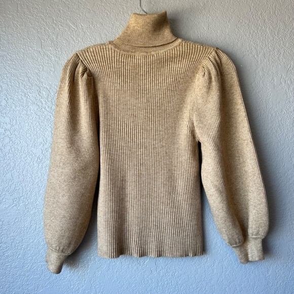 NWT - Line and Dot Aria puff sleeve ribbed turtleneck - Picture 2 of 9
